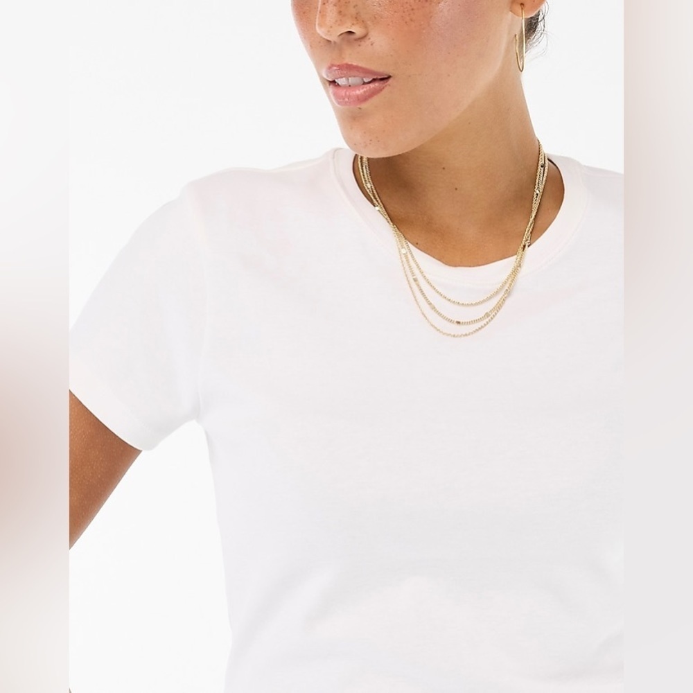 J.Crew Girlfriend essential tee White Sz L and XS - Picture 2 of 10